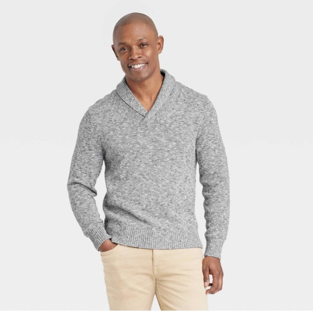 Men's Shawl Collared Pullover - Goodfellow & Co Gray Size Small New With Tags